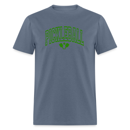 Pickleball T-Shirt (Arched Green Letters) - denim