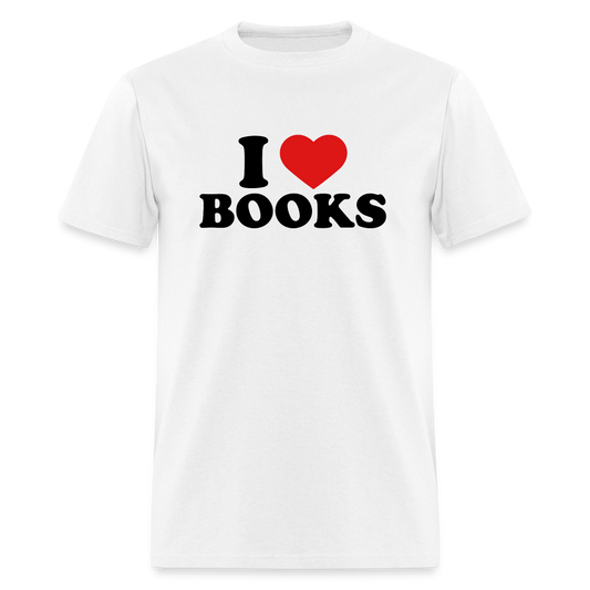 I Heart Books (I Love Books) T-Shirt - white