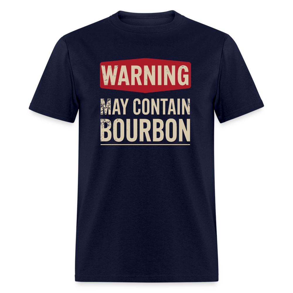 Warning May Contain Bourbon T-Shirt - navy