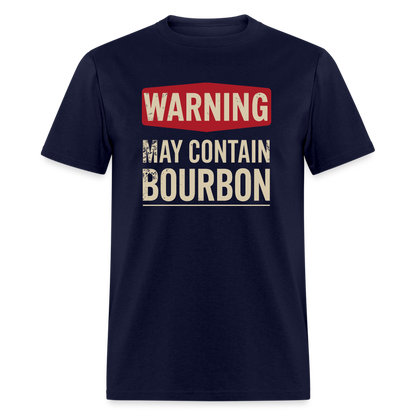 Warning May Contain Bourbon T-Shirt - navy