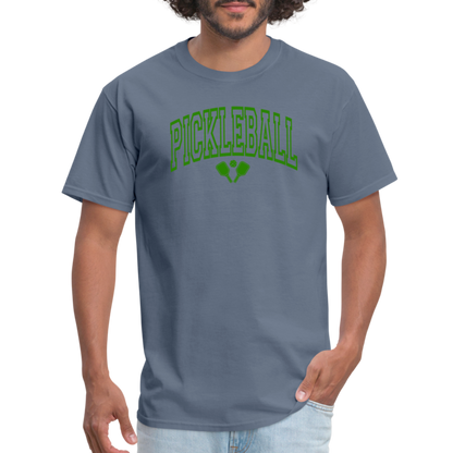 Pickleball T-Shirt (Arched Green Letters) - denim