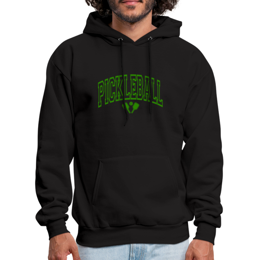 Pickleball Hoodie (Arched Green Letters) - black