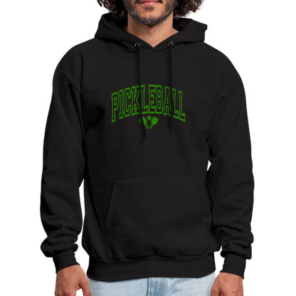 Pickleball Hoodie (Arched Green Letters) - black