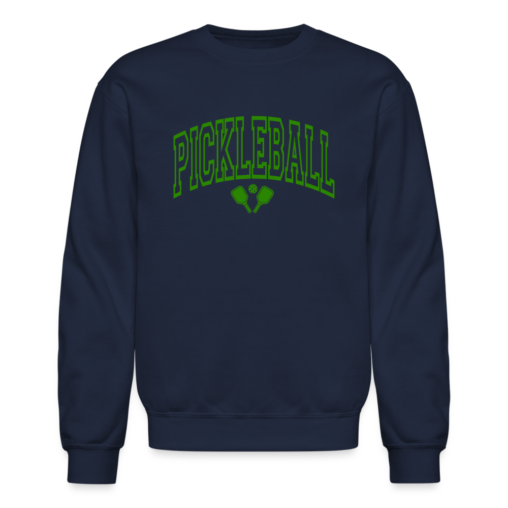 Pickleball Sweatshirt (Arched Green Letters) - navy