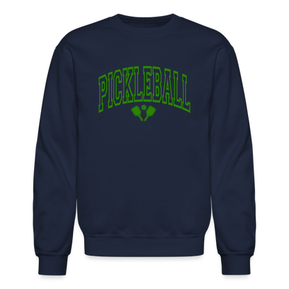 Pickleball Sweatshirt (Arched Green Letters) - navy