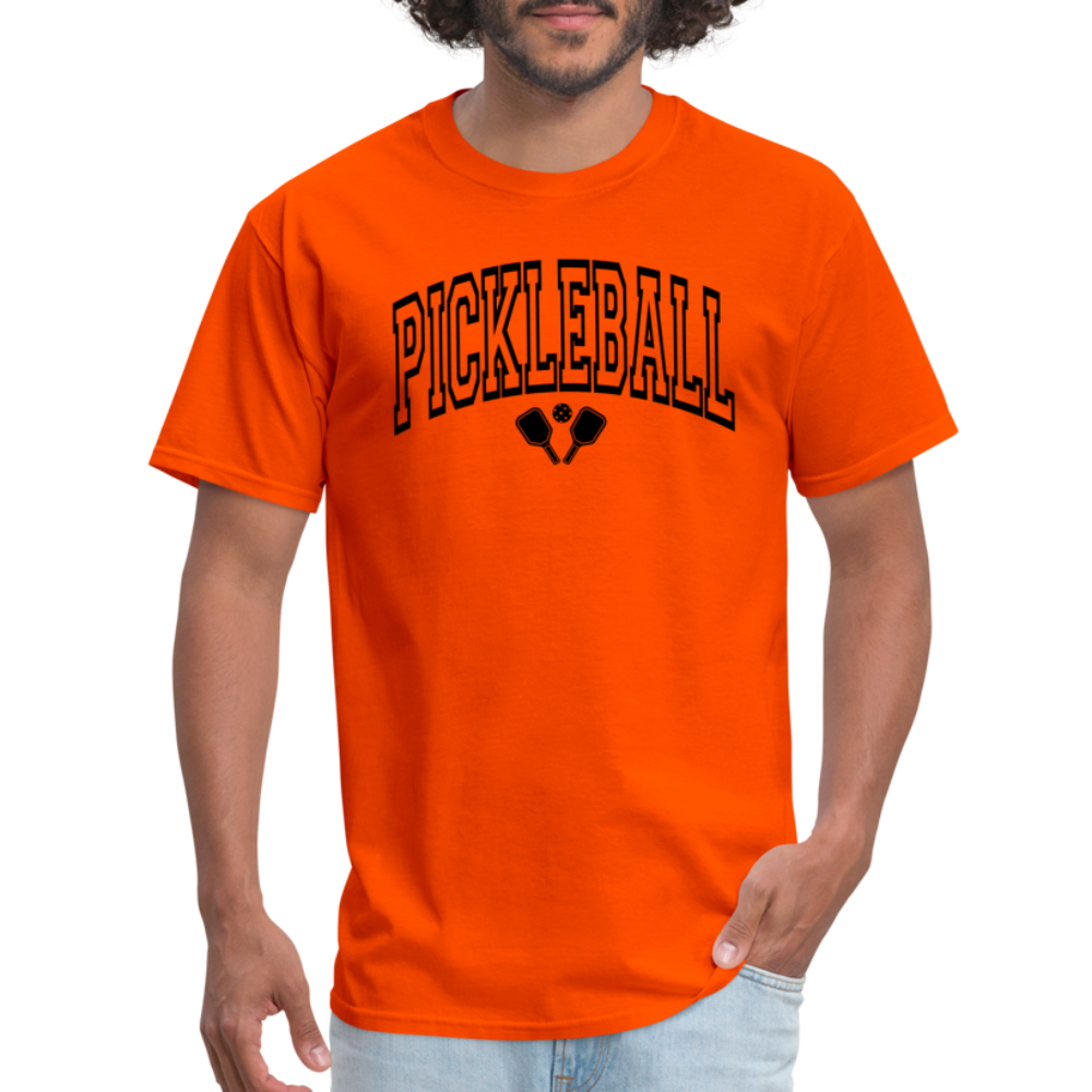 Pickleball T-Shirt (Arched Black Letters) - orange