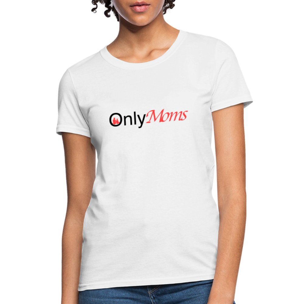 OnlyMoms Women's T-Shirt (Mom and Child) Color: white