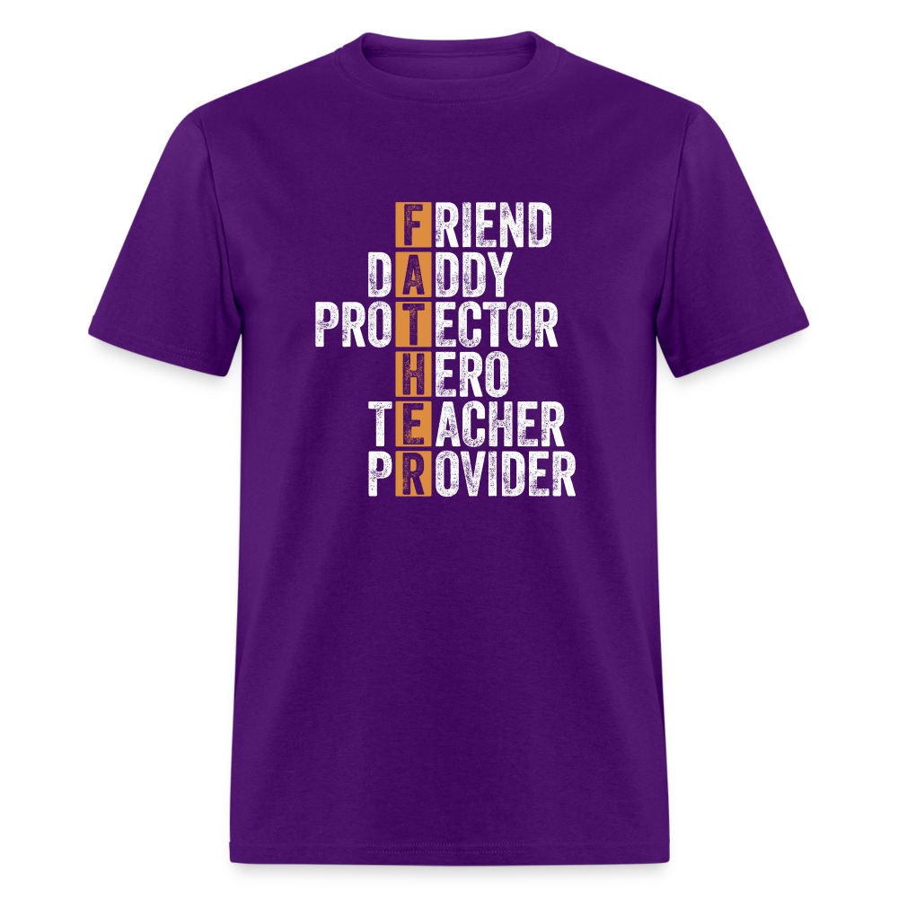 Friend Daddy Protector Hero Teacher Father T-Shirt - purple