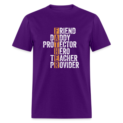 Friend Daddy Protector Hero Teacher Father T-Shirt - purple