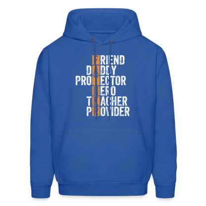 Friend Daddy Protector Hero Teacher Father Hoodie - royal blue