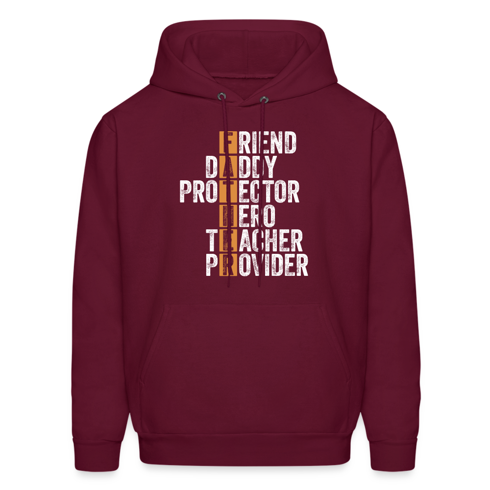 Friend Daddy Protector Hero Teacher Father Hoodie - Color: burgundy