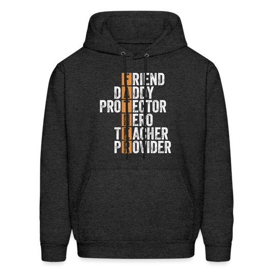Friend Daddy Protector Hero Teacher Father Hoodie - charcoal grey