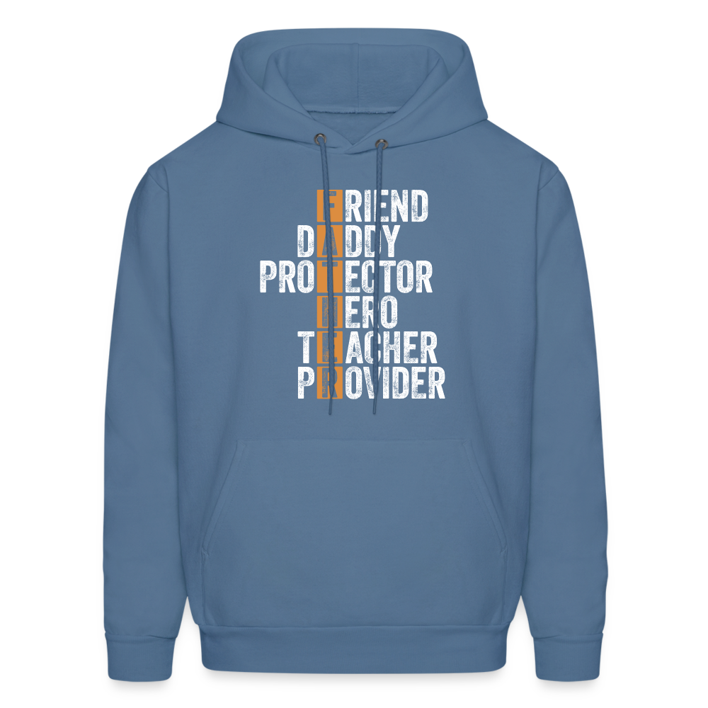 Friend Daddy Protector Hero Teacher Father Hoodie - Color: denim blue