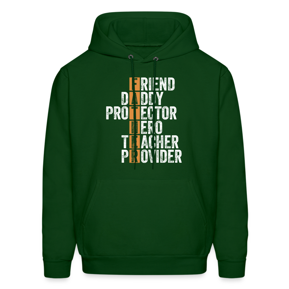 Friend Daddy Protector Hero Teacher Father Hoodie - Color: forest green