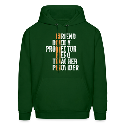 Friend Daddy Protector Hero Teacher Father Hoodie - forest green