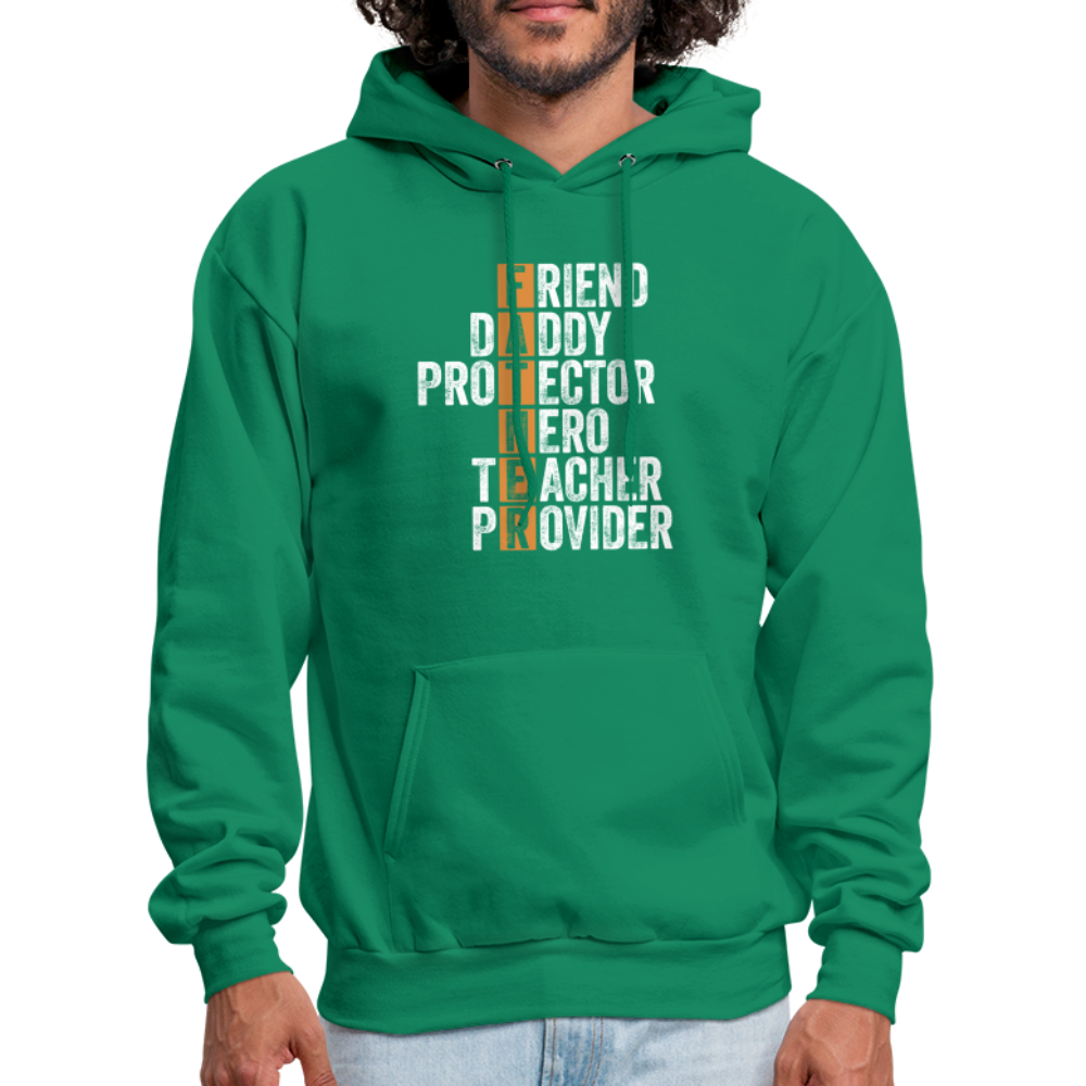 Friend Daddy Protector Hero Teacher Father Hoodie - kelly green