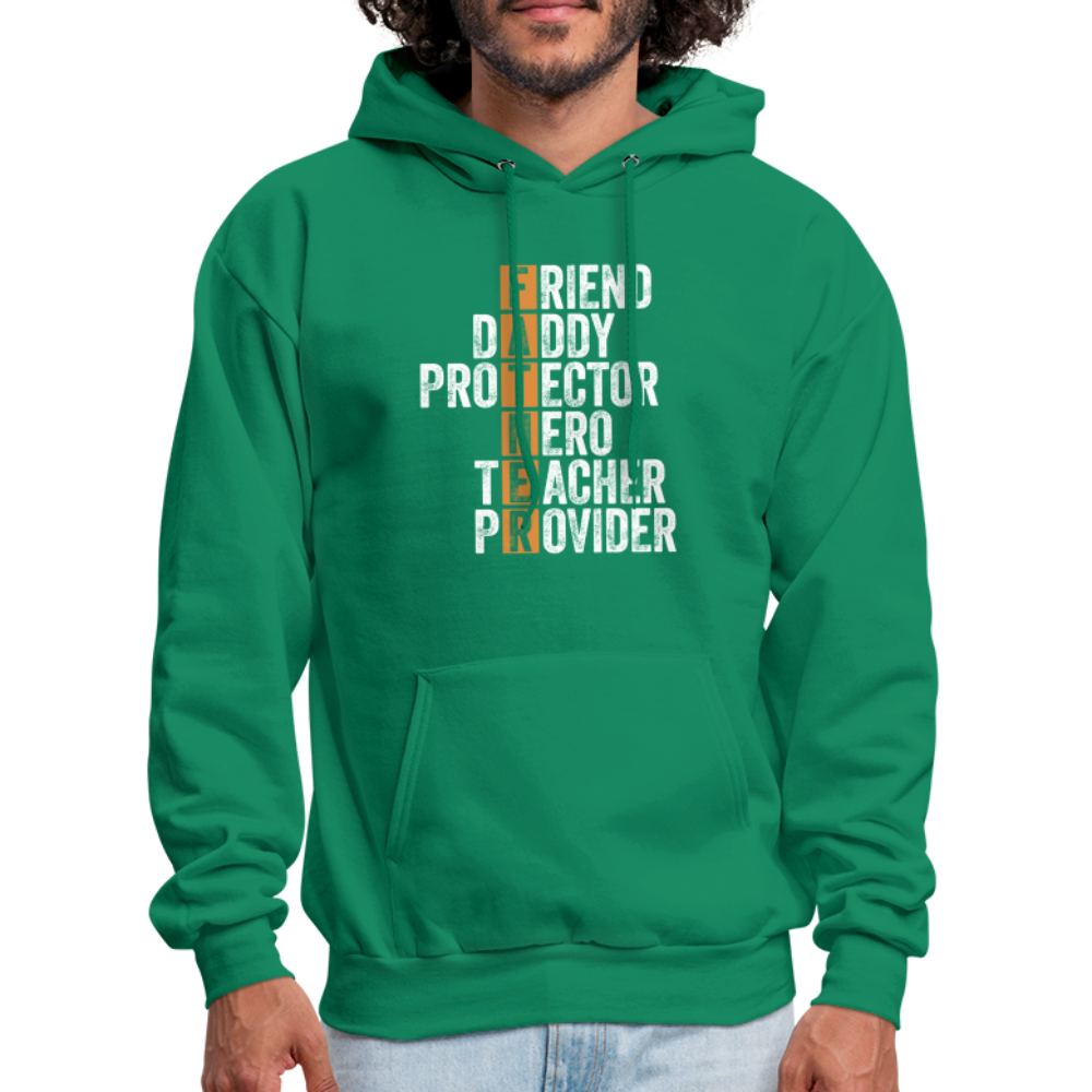 Friend Daddy Protector Hero Teacher Father Hoodie - Color: kelly green