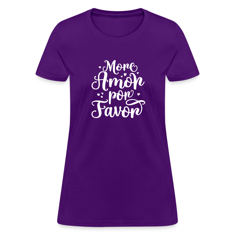 More Amor Por Favor Women's T-Shirt - Color: purple