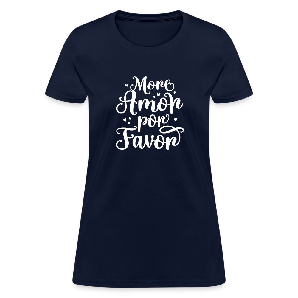 More Amor Por Favor Women's T-Shirt - Color: navy