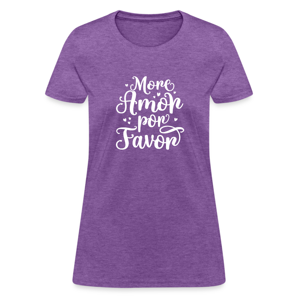 More Amor Por Favor Women's T-Shirt - Color: purple heather