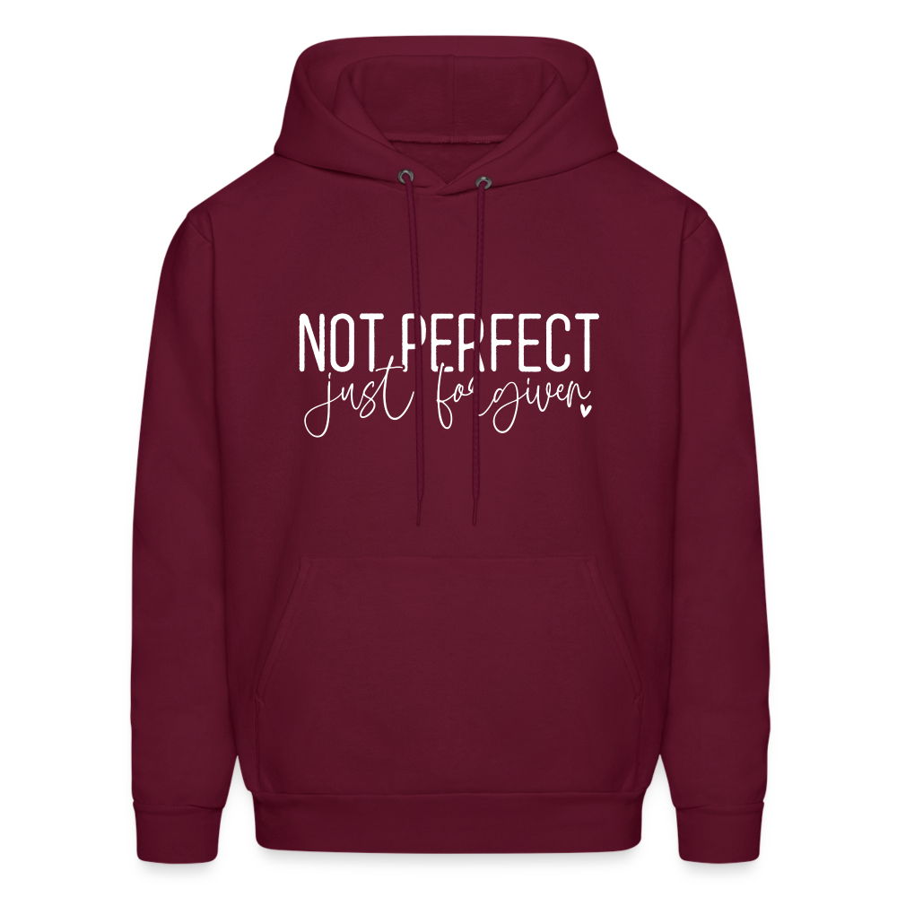 Not Perfect Just Forgiven Hoodie - burgundy