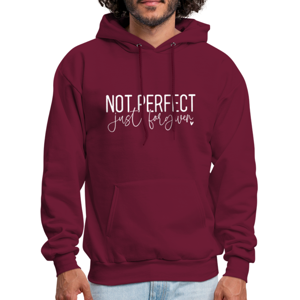 Not Perfect Just Forgiven Hoodie - burgundy