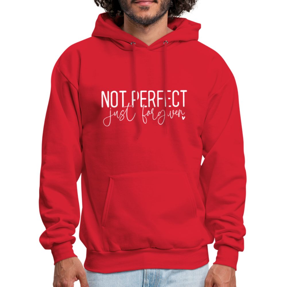 Not Perfect Just Forgiven Hoodie - red