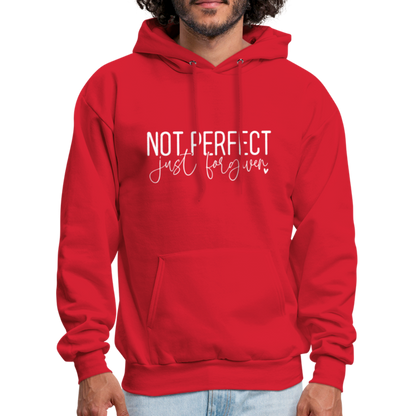 Not Perfect Just Forgiven Hoodie - red