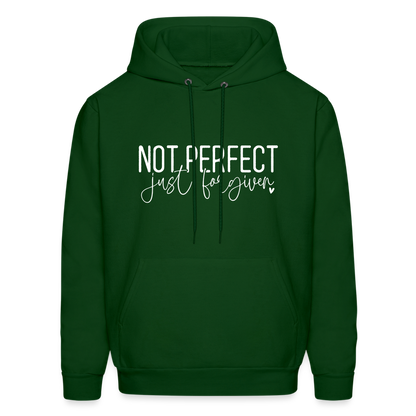 Not Perfect Just Forgiven Hoodie - forest green