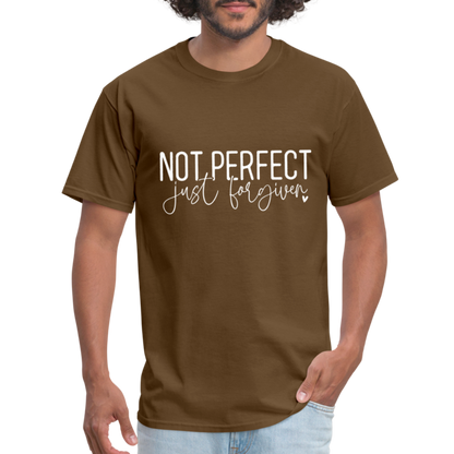 Not Perfect Just Forgiven T-Shirt - brown