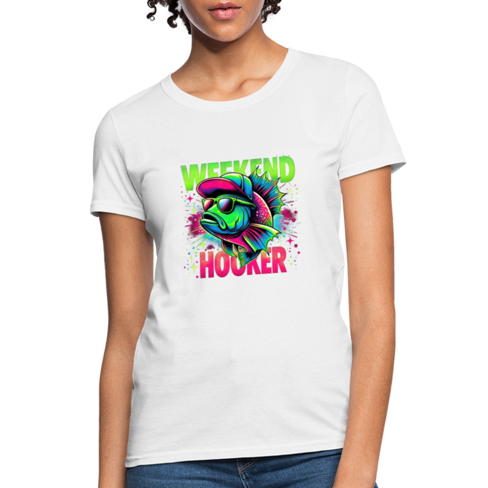 Weekend Hooker (Fishing) Women's T-Shirt - white