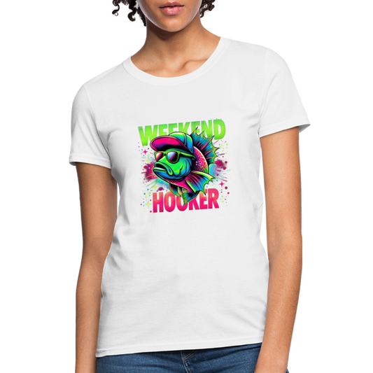 Weekend Hooker (Fishing) Women's T-Shirt - Color: white