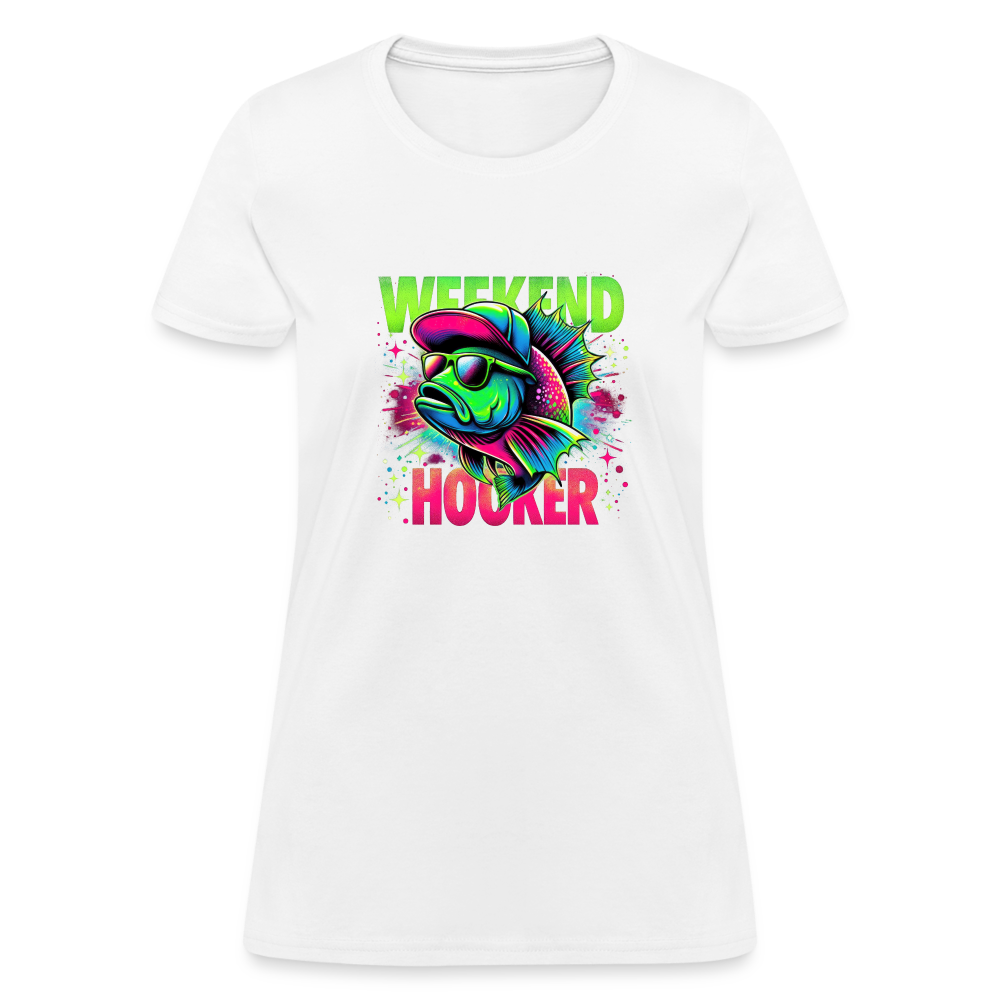 Weekend Hooker (Fishing) Women's T-Shirt - white