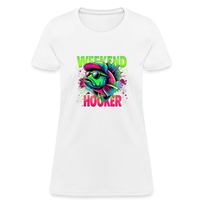 Weekend Hooker (Fishing) Women's T-Shirt - white