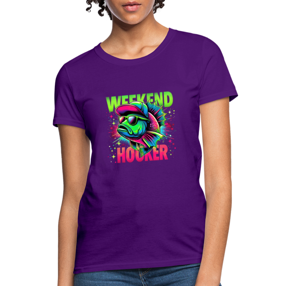 Weekend Hooker (Fishing) Women's T-Shirt - purple