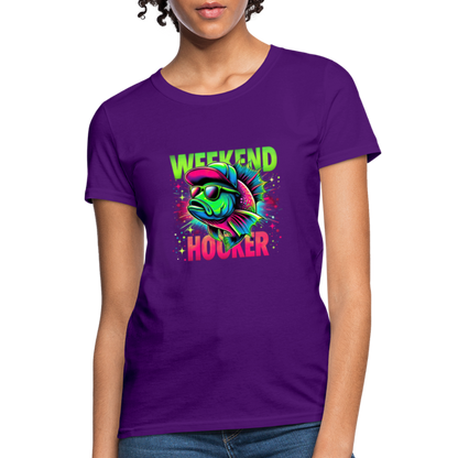 Weekend Hooker (Fishing) Women's T-Shirt - purple