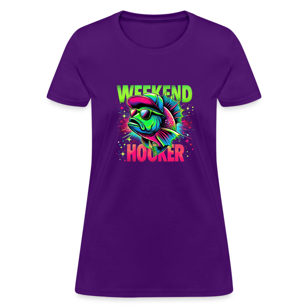 Weekend Hooker (Fishing) Women's T-Shirt - purple