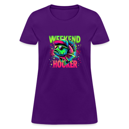 Weekend Hooker (Fishing) Women's T-Shirt - purple