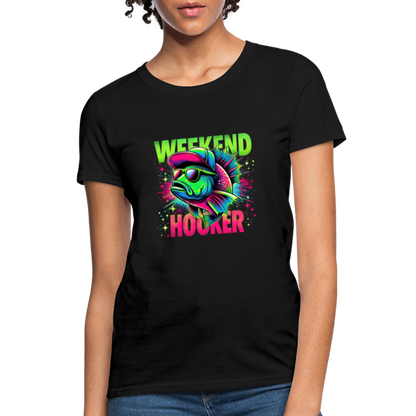 Weekend Hooker (Fishing) Women's T-Shirt - black