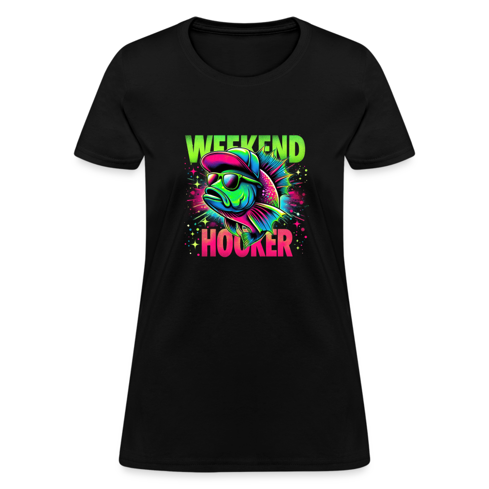 Weekend Hooker (Fishing) Women's T-Shirt - black