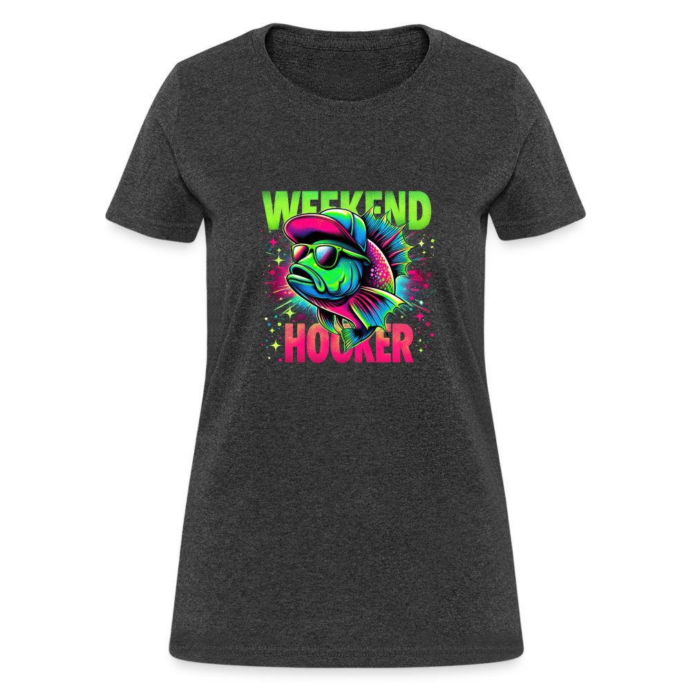 Weekend Hooker (Fishing) Women's T-Shirt - heather black