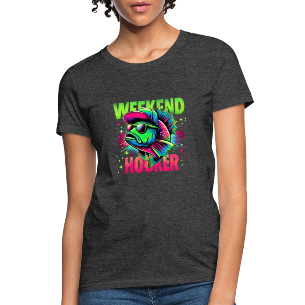 Weekend Hooker (Fishing) Women's T-Shirt - heather black