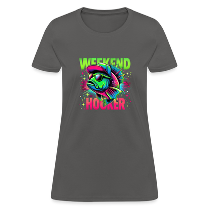 Weekend Hooker (Fishing) Women's T-Shirt - charcoal