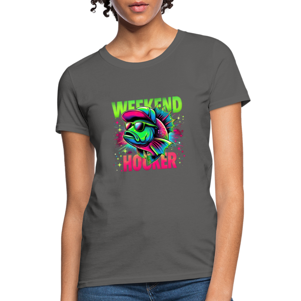 Weekend Hooker (Fishing) Women's T-Shirt - charcoal