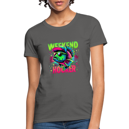 Weekend Hooker (Fishing) Women's T-Shirt - charcoal