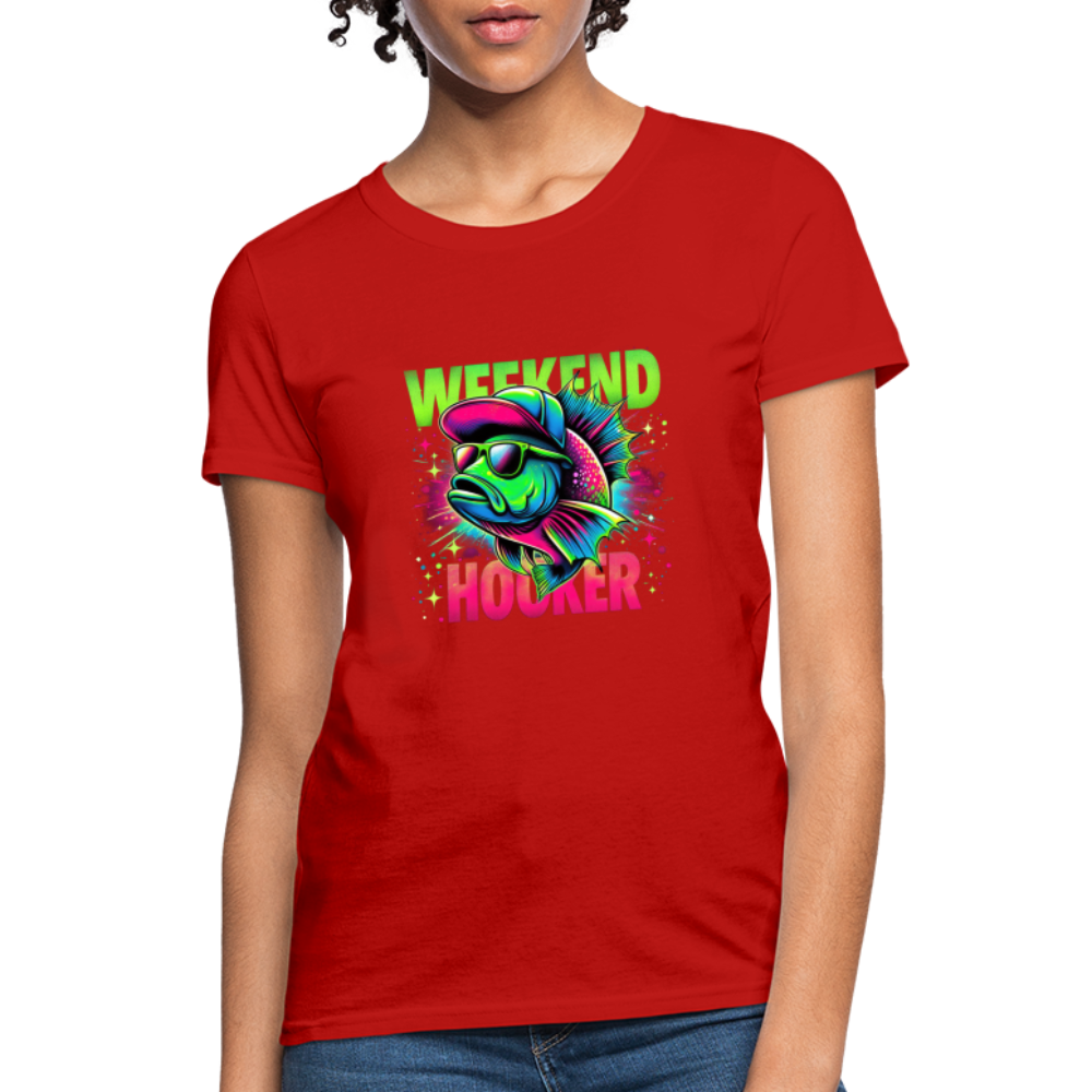 Weekend Hooker (Fishing) Women's T-Shirt - red