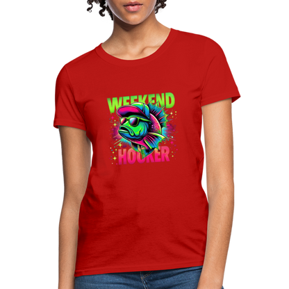 Weekend Hooker (Fishing) Women's T-Shirt - red