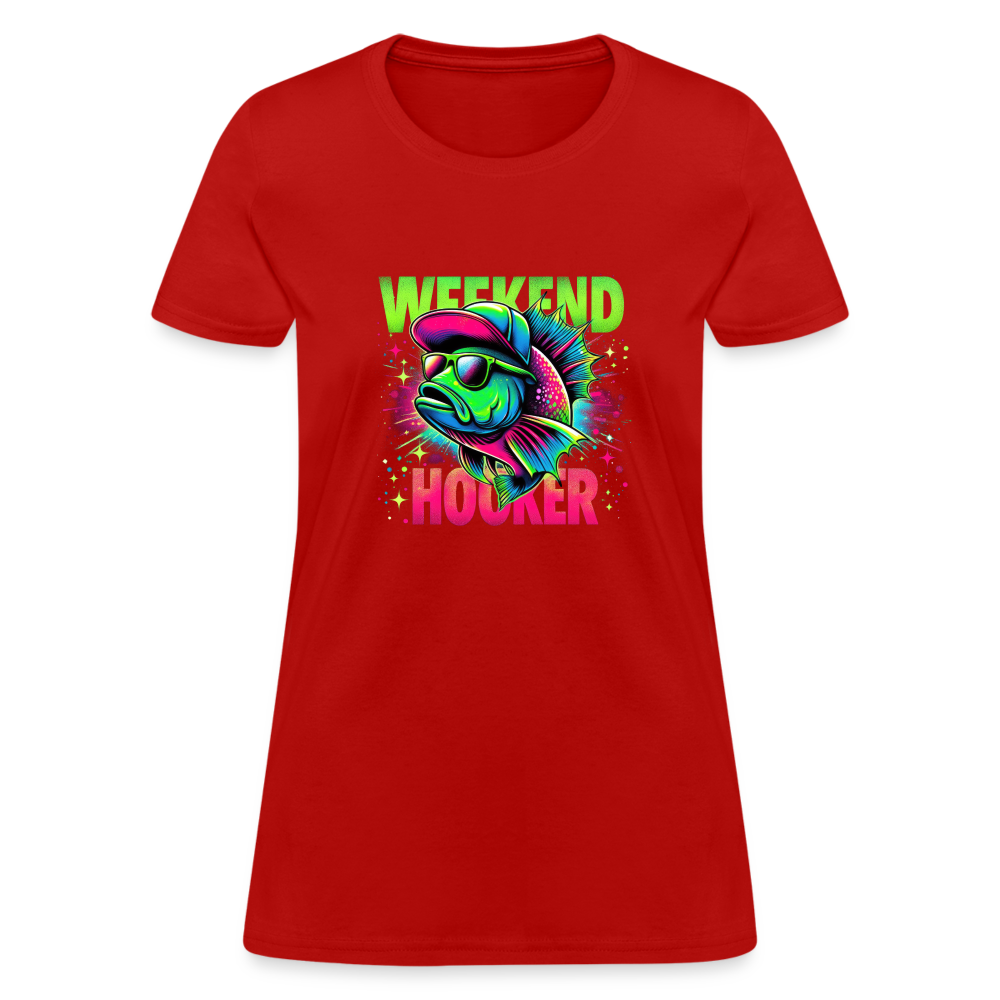 Weekend Hooker (Fishing) Women's T-Shirt - red