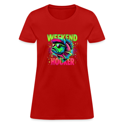 Weekend Hooker (Fishing) Women's T-Shirt - red