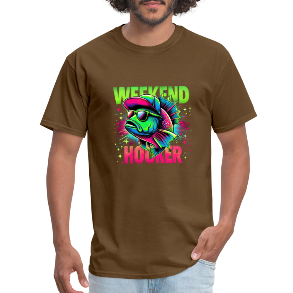 Weekend Hooker (Fishing) T-Shirt - brown